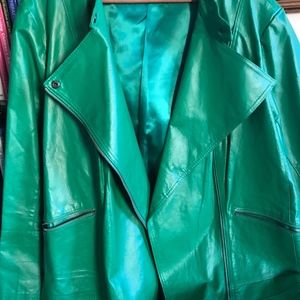 JESSICA LONDON FAUX-LEATHER MOTO JACKET, SIZE 20